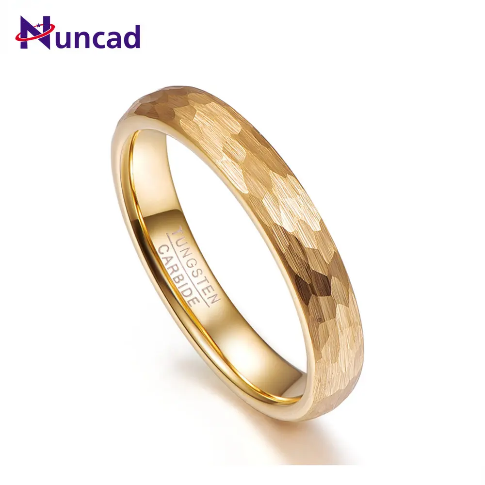 

NUNCAD 4mm Width 2MM Thick Gold Wedding Party Jewelry Accessories Men's Classic Tungsten Steel Hot Sell Ring Size 5-12