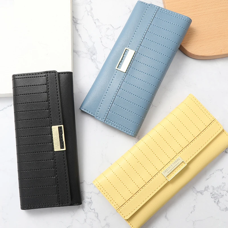 

Women's Long Wallet PU Leather Large Card Holder Clutch Zipper Pocket Hasp Fashion Female Purses Passport Cover Driving License