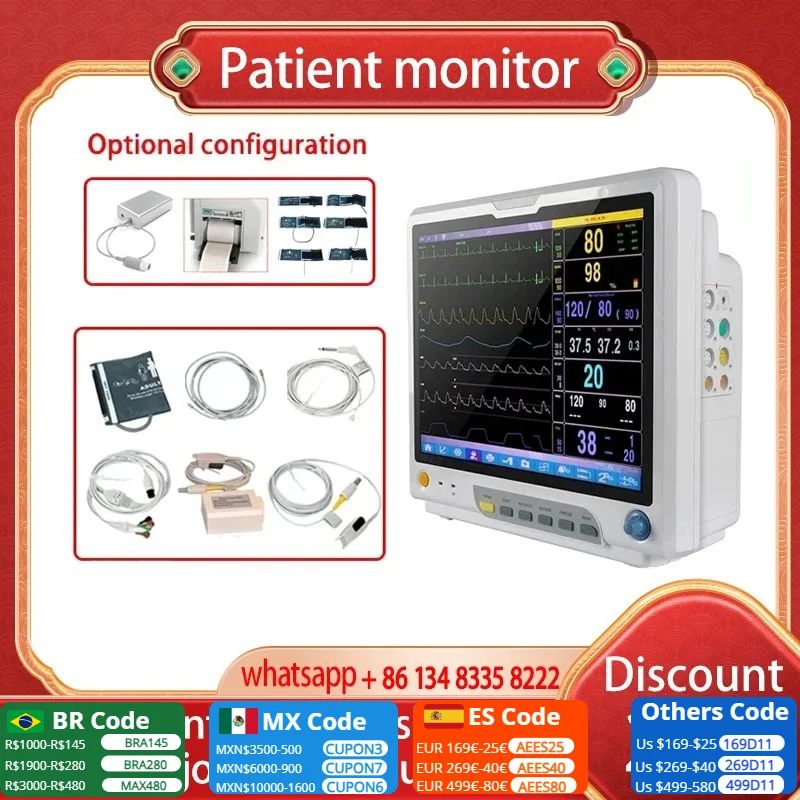 CMS9200 15-дюймовый портативный монитор пациента ICU CCU Монитор жизненно важных