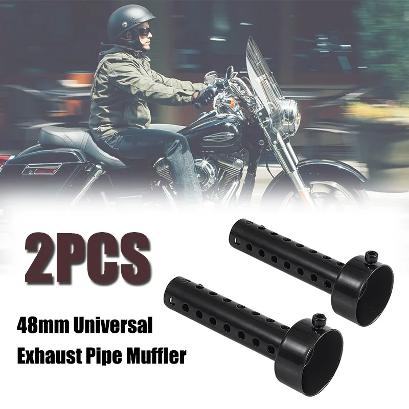 

2Pcs Motorcycle Exhaust Can Pipe Muffler Baffle Adjustable Motorcycle Noise Sound Eliminator 4.8cm Universal Accessories