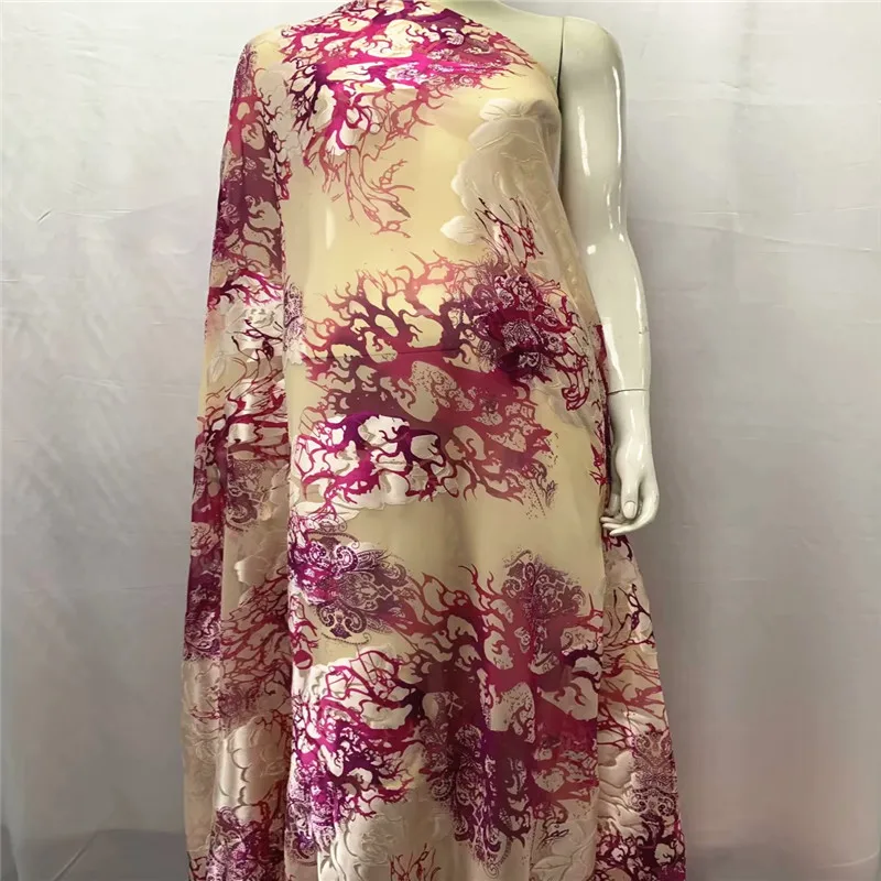 

5 yards! most beautiful Silk lace Fabric Satin For Dress new arrival African silk fabric good quality LXE072801