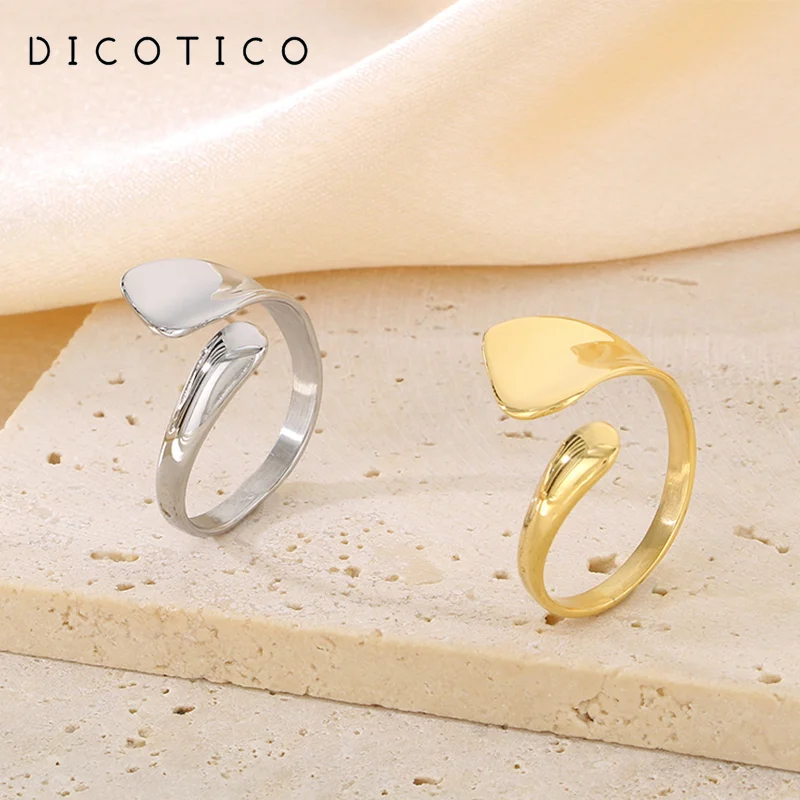 Модные Простые расширяющиеся кольца для женщин блестящие из нержавеющей стали с