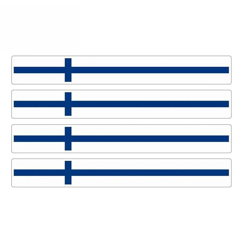 

4 полоски для автомобилей, Финляндия, автомобильные наклейки, наклейка с флагом для мотогонок, скейтборда, велосипеда, тюнинг мотоцикла, винил, 13 см * 1 см