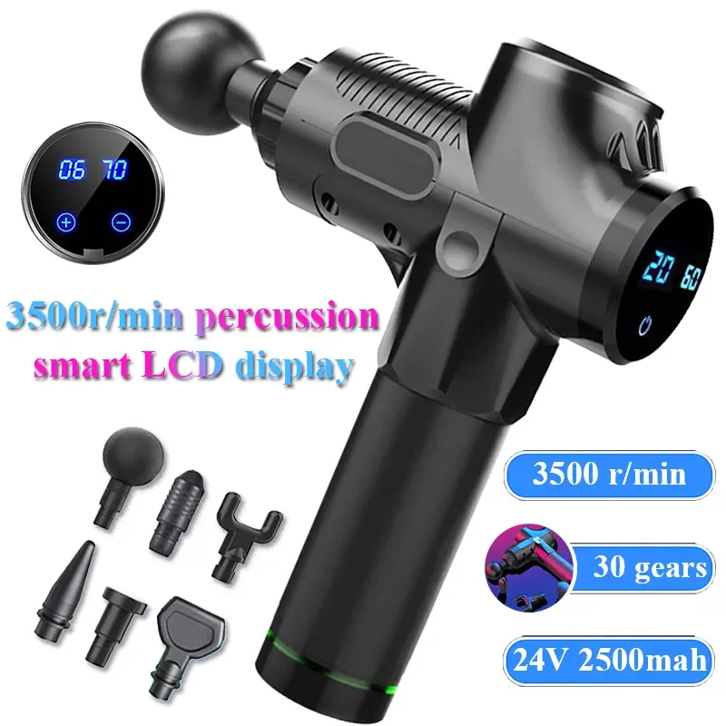 

NEW2023 Professional Massage Gun 3500 RMP Deep Percussion Muscle Relax Massager 2500 mAh Recovery Fitness Equipment Low Noise