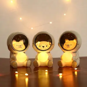 Creative 3D Galaxy Guardian LED Night Light Cute Pet Astronaut Bedroom Jewelry Ornaments Star Table Lamp Children's Holiday Gift