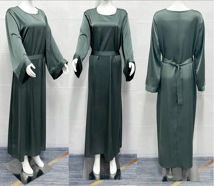 Ramadan Long Dresses Muslim Abayas For Women All Match Long Sleeve Maxi Dress Turkey Khimar Kimono Robe Moroccan Caftan Woman