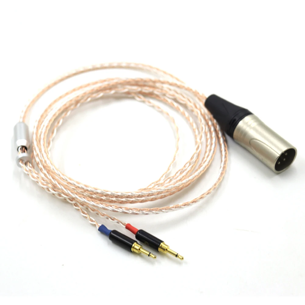 Монокристаллический медный серебристый смешанный кабель для наушников HIFIMAN HE1000