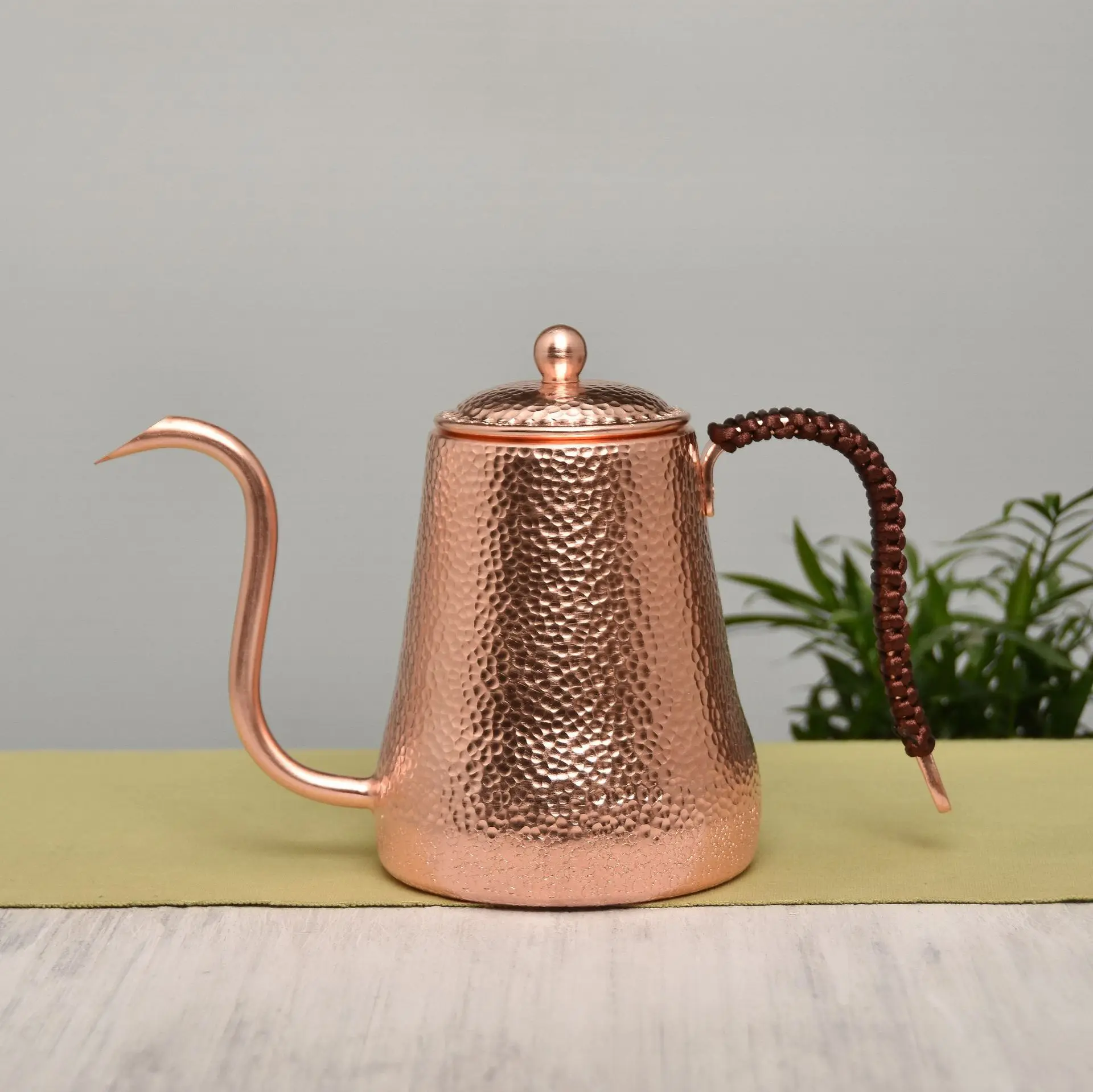 

Pure copper pot fine mouth pot pure manual thickened hand made coffee pot copper kitchen oil pot boutique coffee brewer