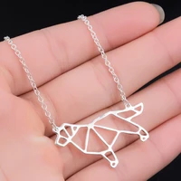 toocnipa stainless steel hollow pendant necklace female steel lovely dog small animal pendants chain for women girls clavicle