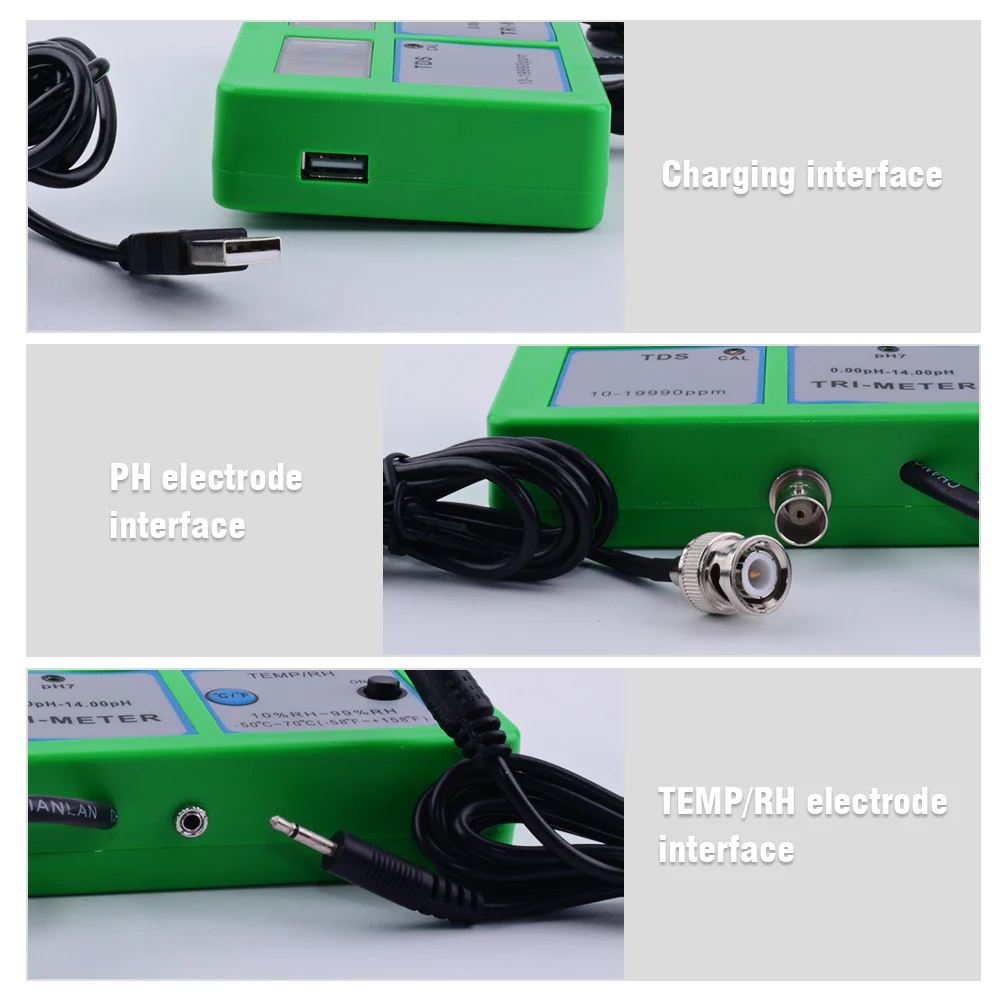 Измеритель PH 4 в 1 тестер качества воды TDS RH с электродом для бассейна аквариума