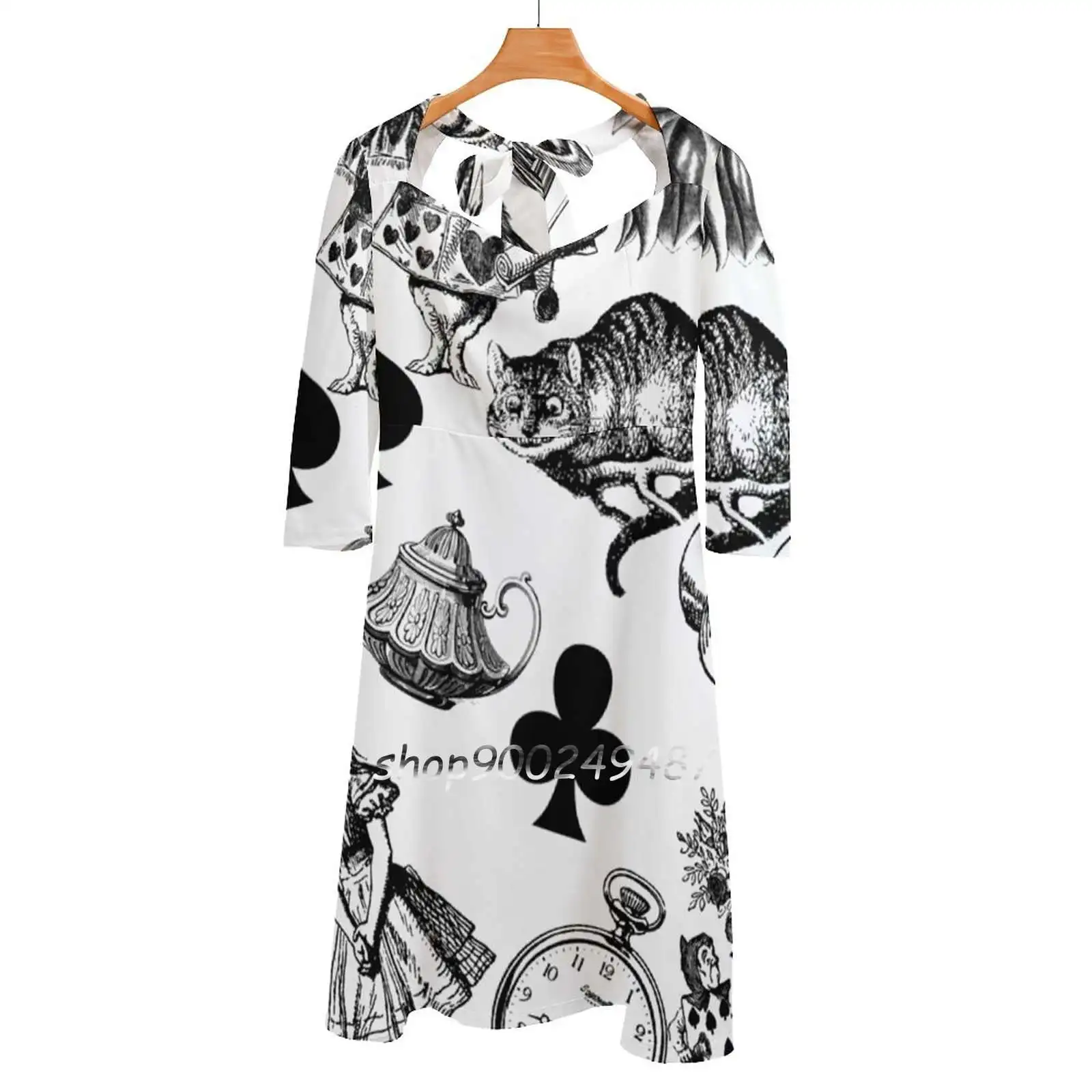 

Alice'S Adventures In White Rabbit Mad Hatter Evening Party Dresses Midi Sexy Dress Female Sweet One Piece Dress Korean Alice
