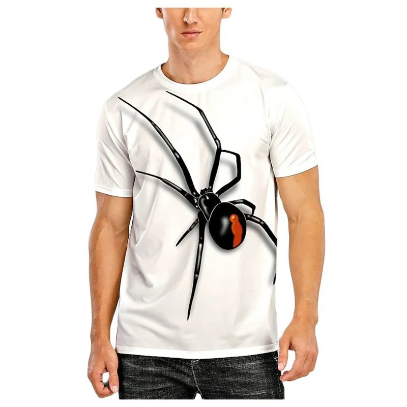 

Insect Spider Print Men Women T Shirt Streetwear Fun 3D Pattern O-Neck Casual Tees Plus Size Loose Fashion Street Short Sleeve