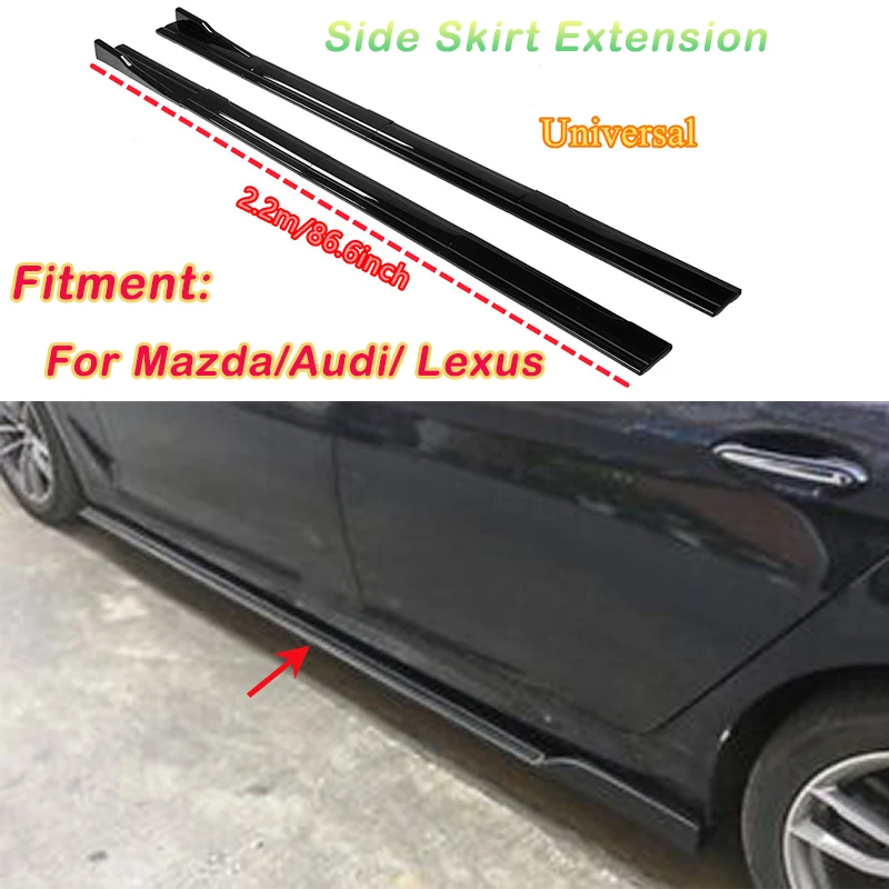 

Автомобильные универсальные боковые разветвители, 2,2 м, черные глянцевые разветвители бампера, диффузор для Mazada, Audi, Lexus Refit