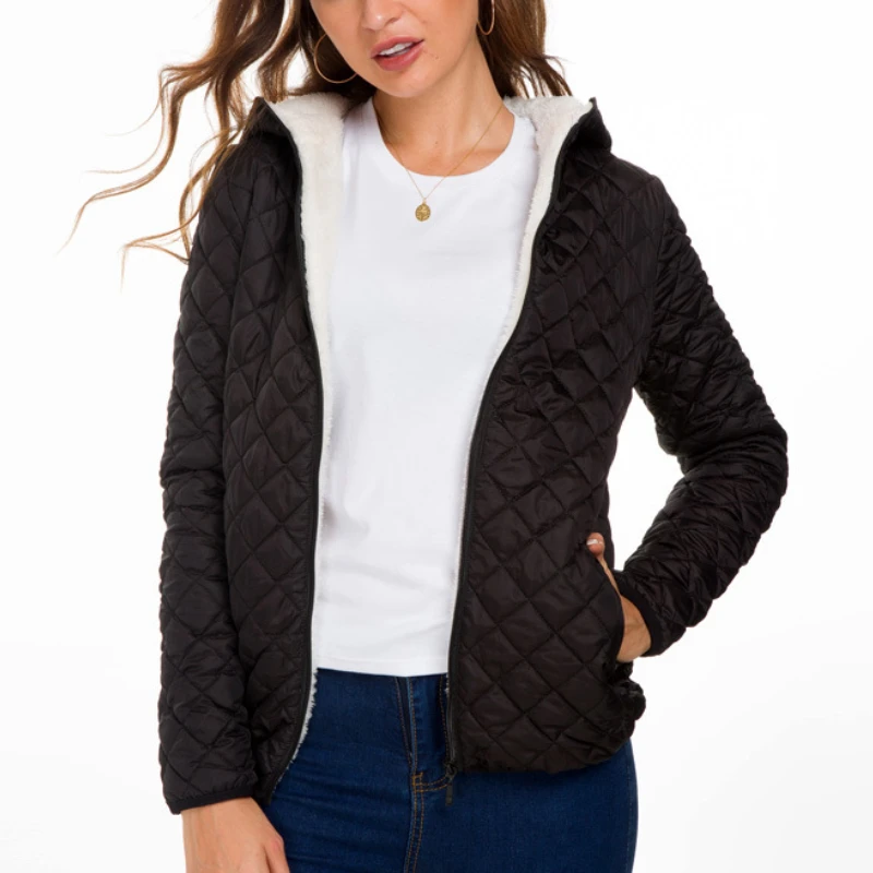Women Hoodies Parka Jackets Casual Basic Coat Top Warm Cotton  Winter Solid Light Soft Outerwear Elegant Fashion Autumn Jacket