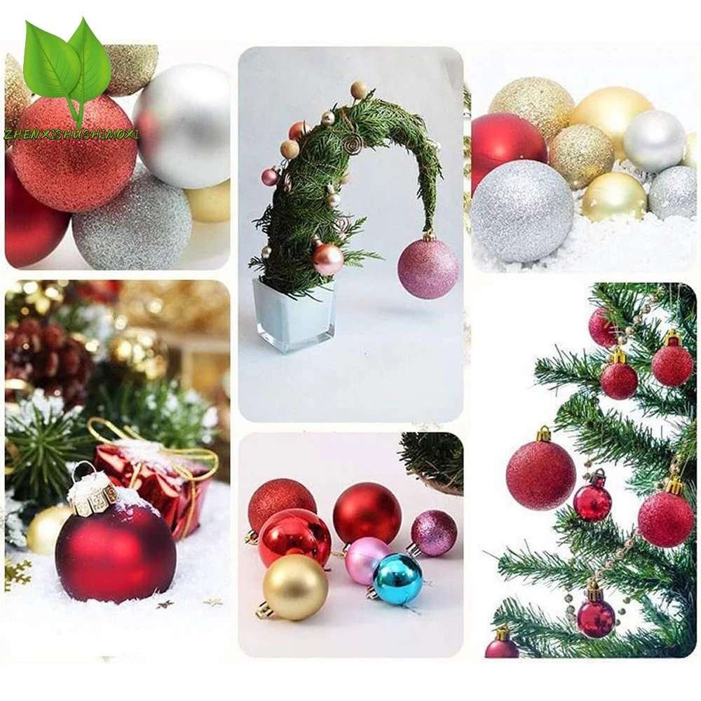

24pcs for Xmas Tree with Hanging Decor Multi Color Shatterproof 3 Classic Finishes Christmas Balls Christmas Ball Ornaments Set