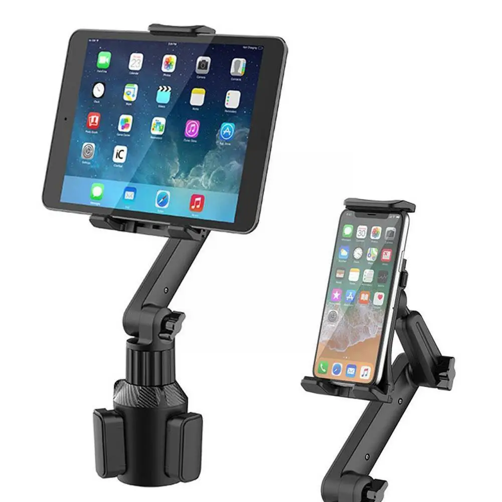 

Car Cup Holder Phone Tablet Mount 360° Rotation Adjustable Triangular Base For 4.3-8.6 In Ipad Mini Air Pro Support A2D3