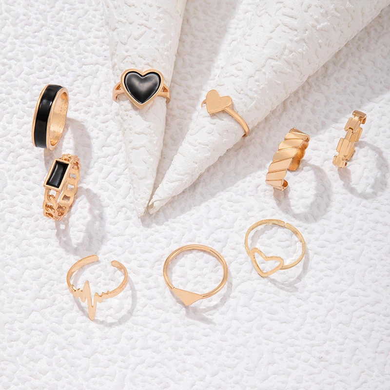 Кольцо на палец в форме сердца Tocona цвет ассортименте