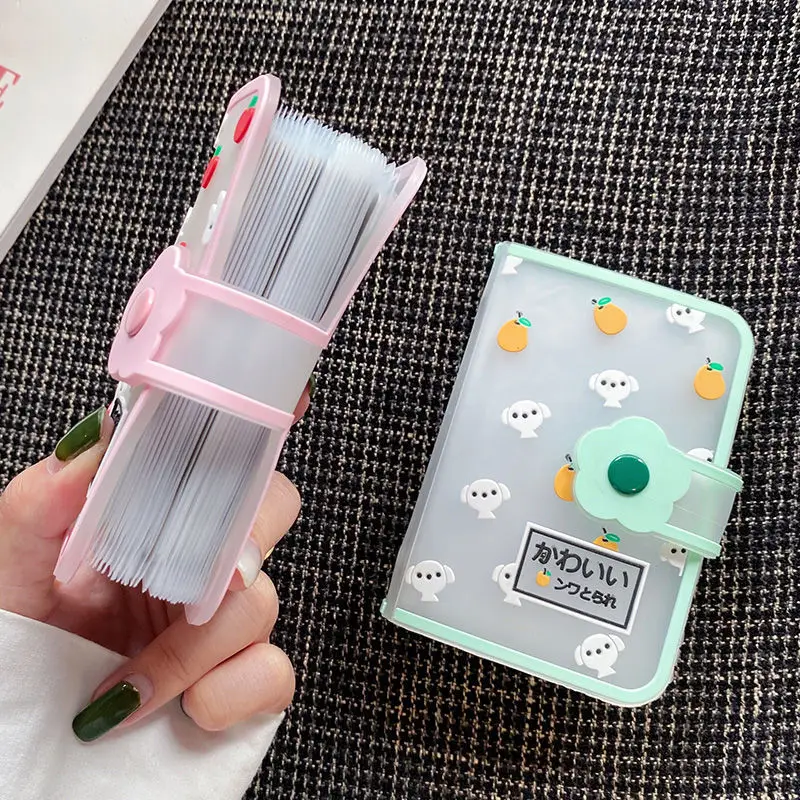 

Kawaii Card Holder 26 Slots Id Bus Card Book Cartoon Friut Animals Photocard Holder Wallet Mini Photocards Business Card Bags