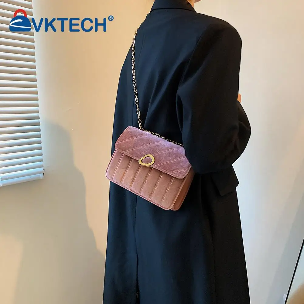 

Модные женские бархатные однотонные сумки через плечо, женские повседневные Мини-сумки через плечо в стиле преппи, женские повседневные од...