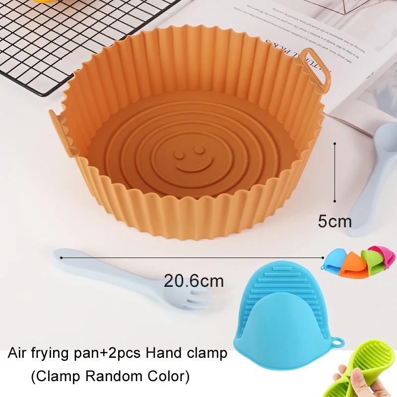 

3Pcs Silicone Basket Pot Tray Liner For Air Fryer Oven Accessories Pan Baking Mold Pastry Bakeware Kitchen Novel Shape Reusable