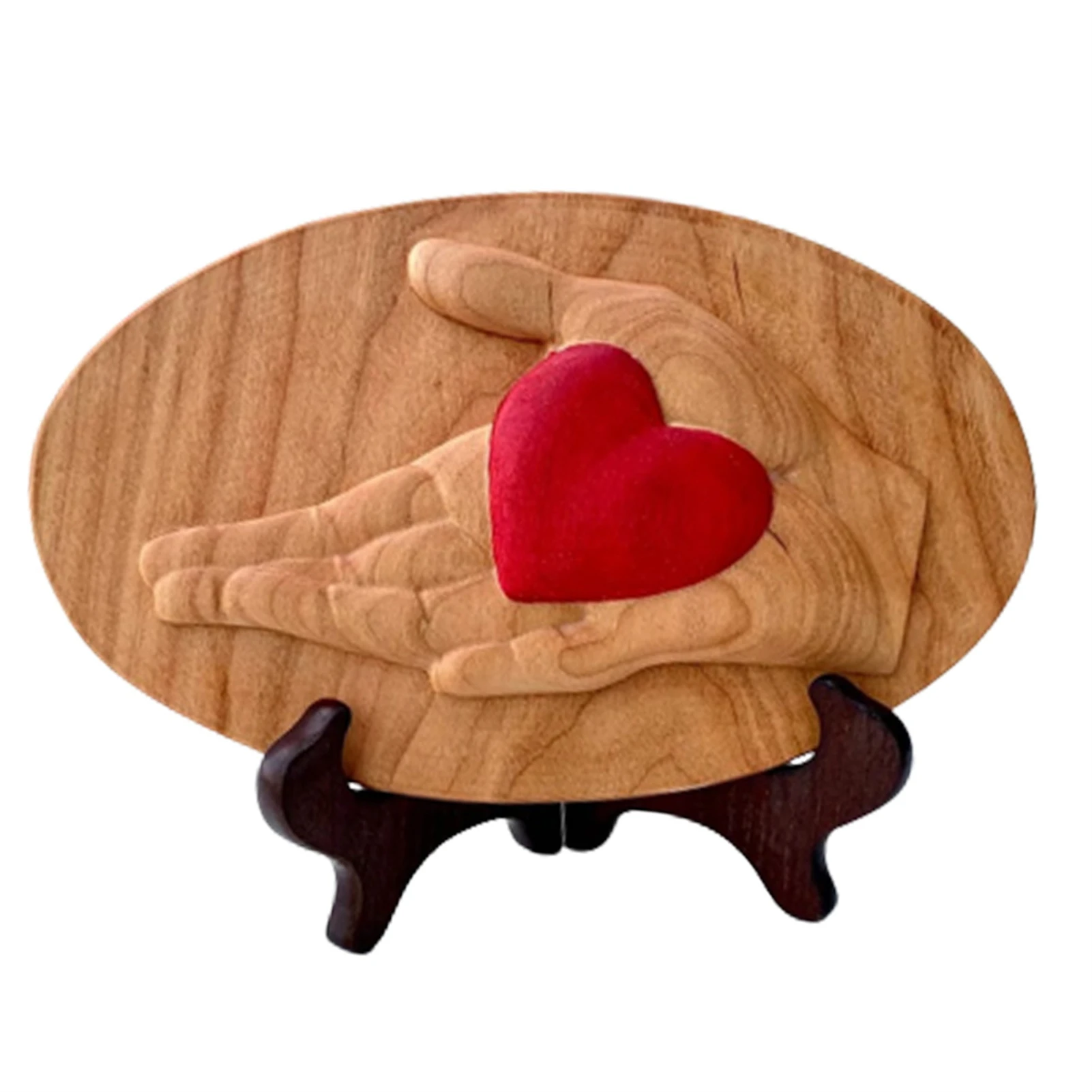 

Деревянные декоративные украшения в виде сердца на палец, подарок на день матери, 2 цвета, настольные декоративные статуи из дерева