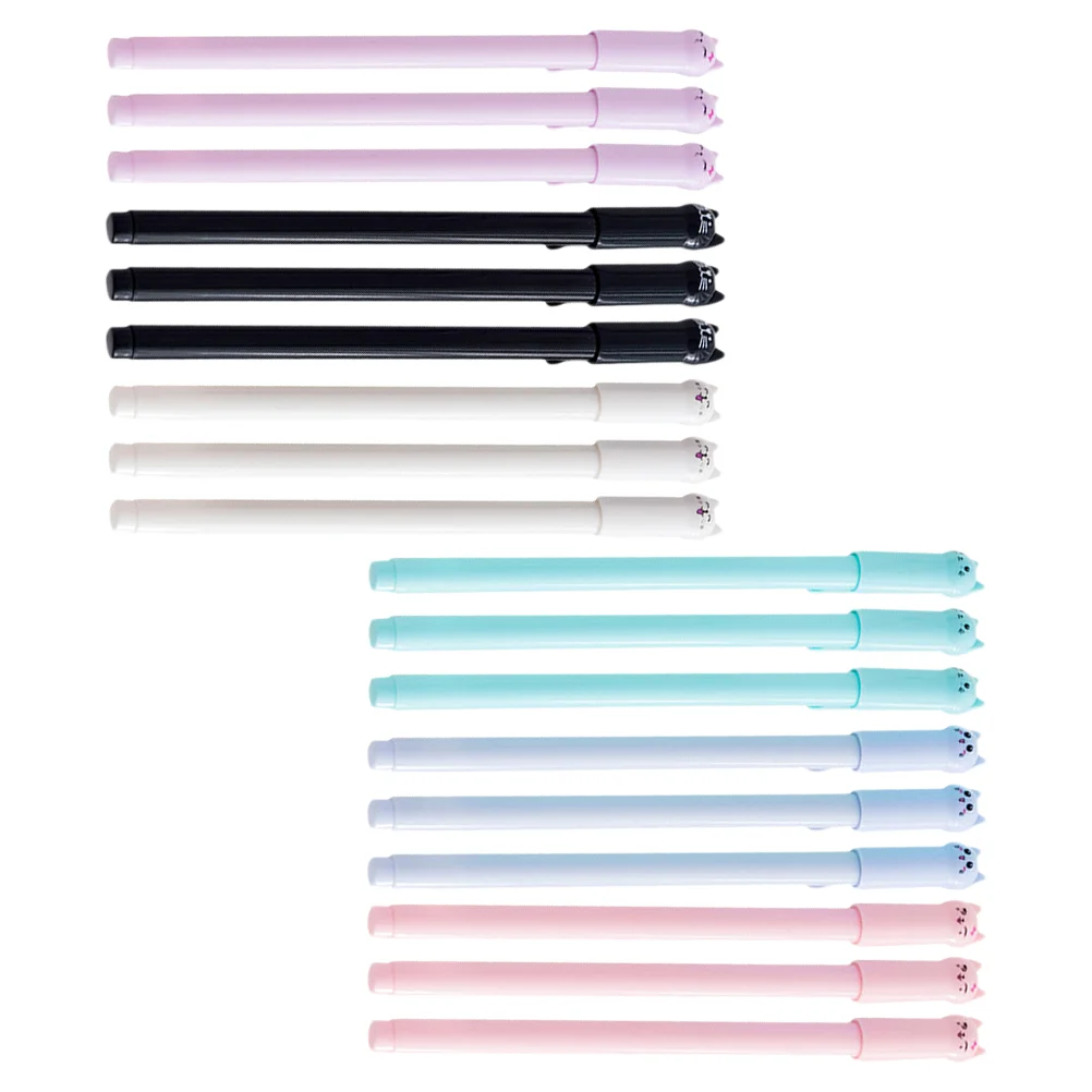

18Pcs Cartoon Kawaii Pens Multi-function Writing Pens Wear-resistant Sign Pens (Random Style)