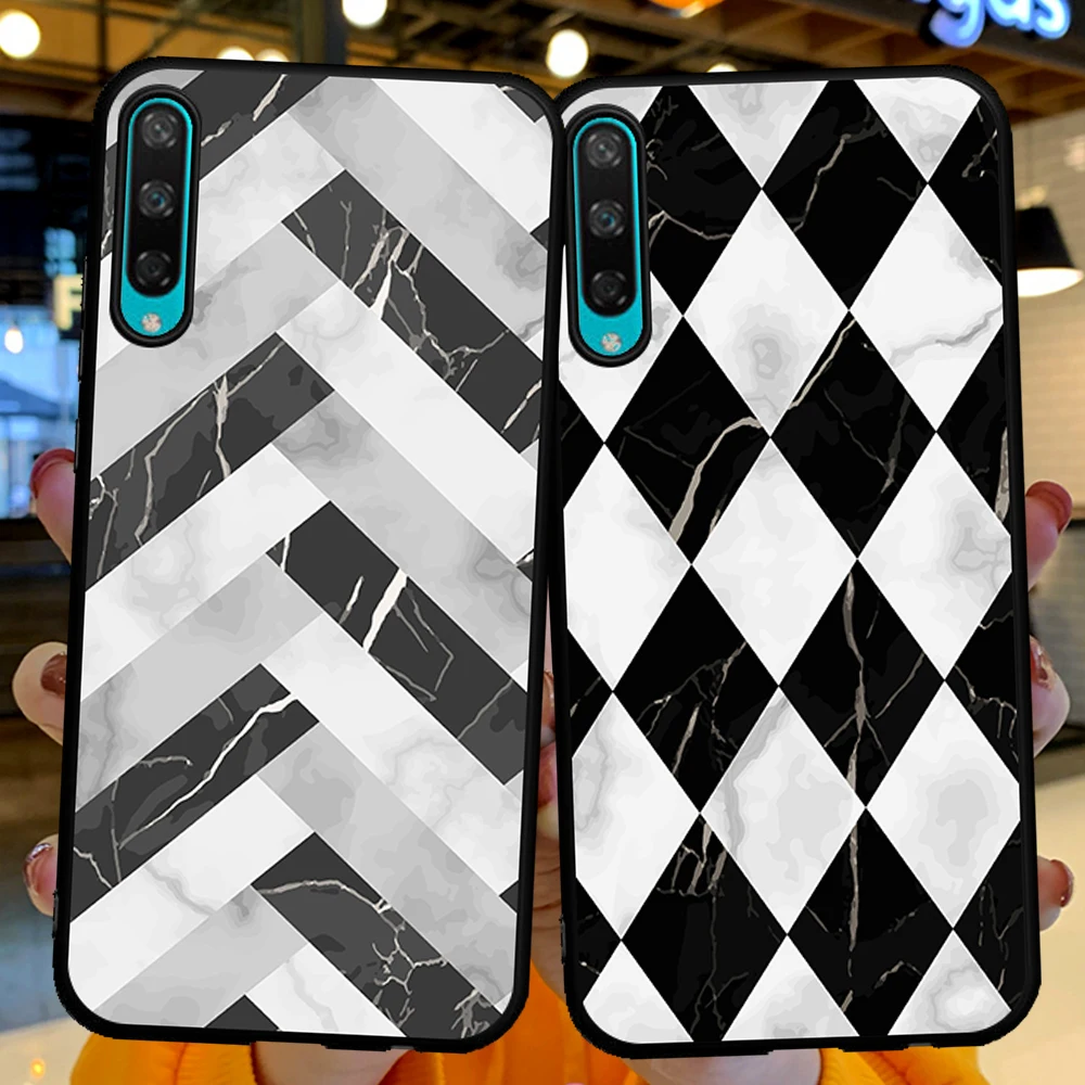 

Luxury Geometric Marble Pattern Silicone Funda for Huawei Honor 8 Lite 8C 9X 9 10 Lite 20 Pro V20 10i 20i 30 Pro 30S Phone Case