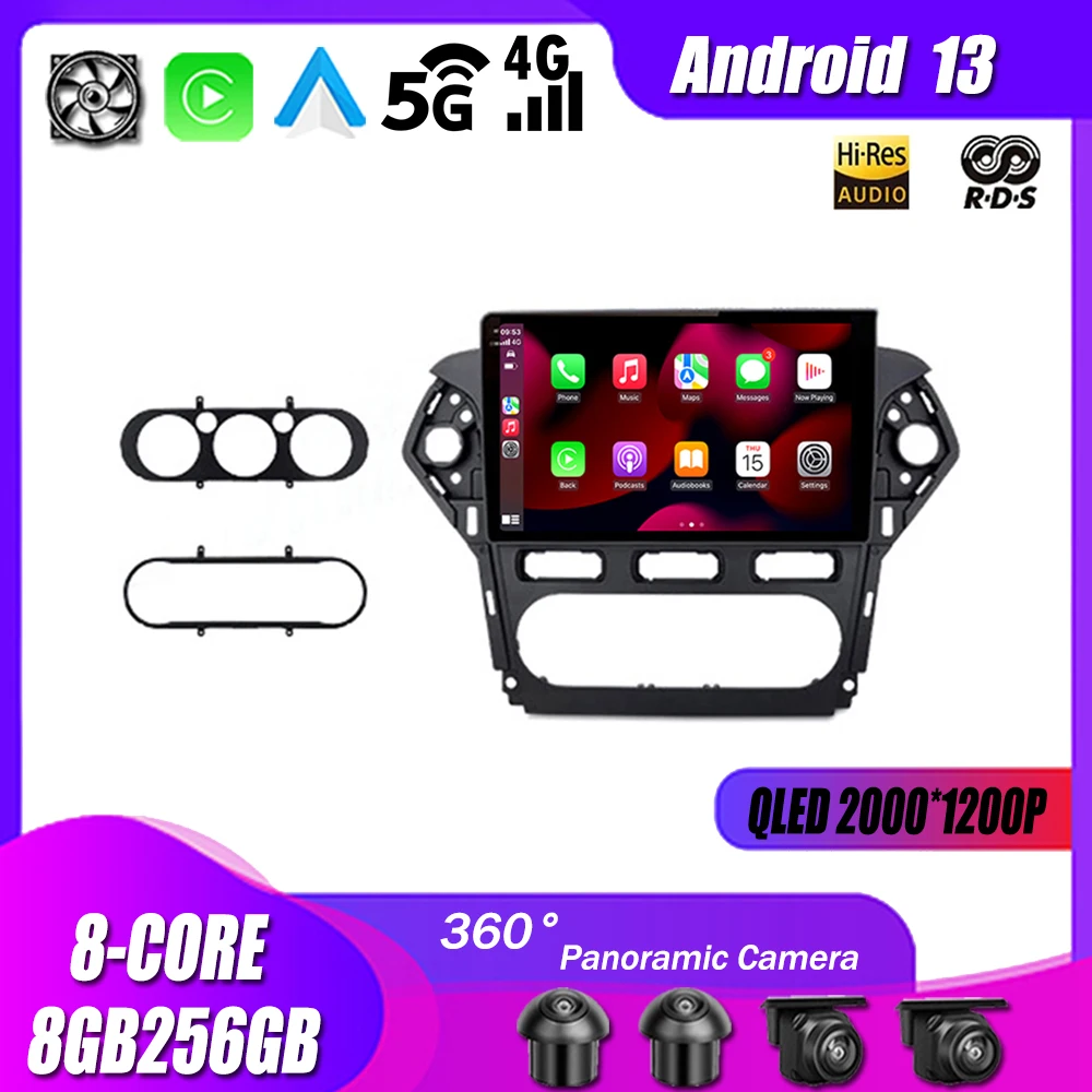 

Автомобильная Мультимедийная система для Ford Mondeo 4 10,1-2010 дюймов, Android 13 Carplay, 4G, Wi-Fi, радио, GPS-навигация