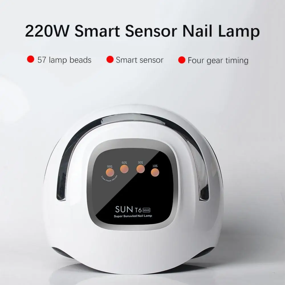 

Лампа для фототерапии с умным датчиком, 220 Вт, быстросохнущая УФ-лампа Ice для сушки гель-лака для маникюра
