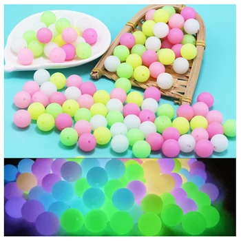 10mm 12mm 15mm 20pcs Luminous Silicone Beads New бисер Mother Kids Perles Pour Teether For DIY Baby Accessories Safe Food Grade 1