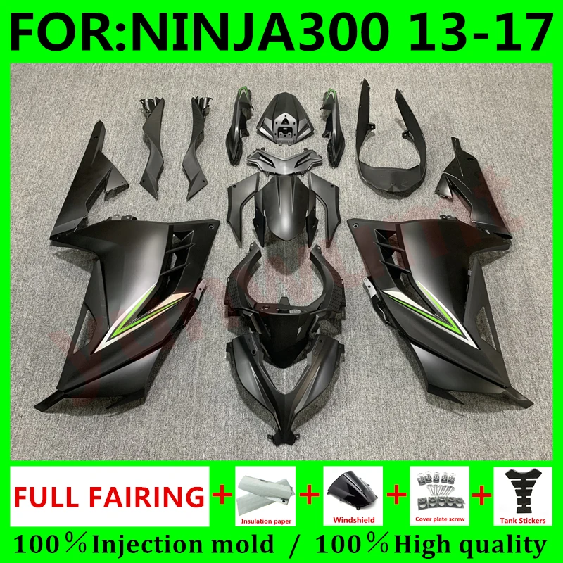 

NEW ABS Motorcycle Injection Mold fairings Kit For NINJA300 Ninja EX 300 12 13 14 15 16 17 bodywork Fairing set matte black