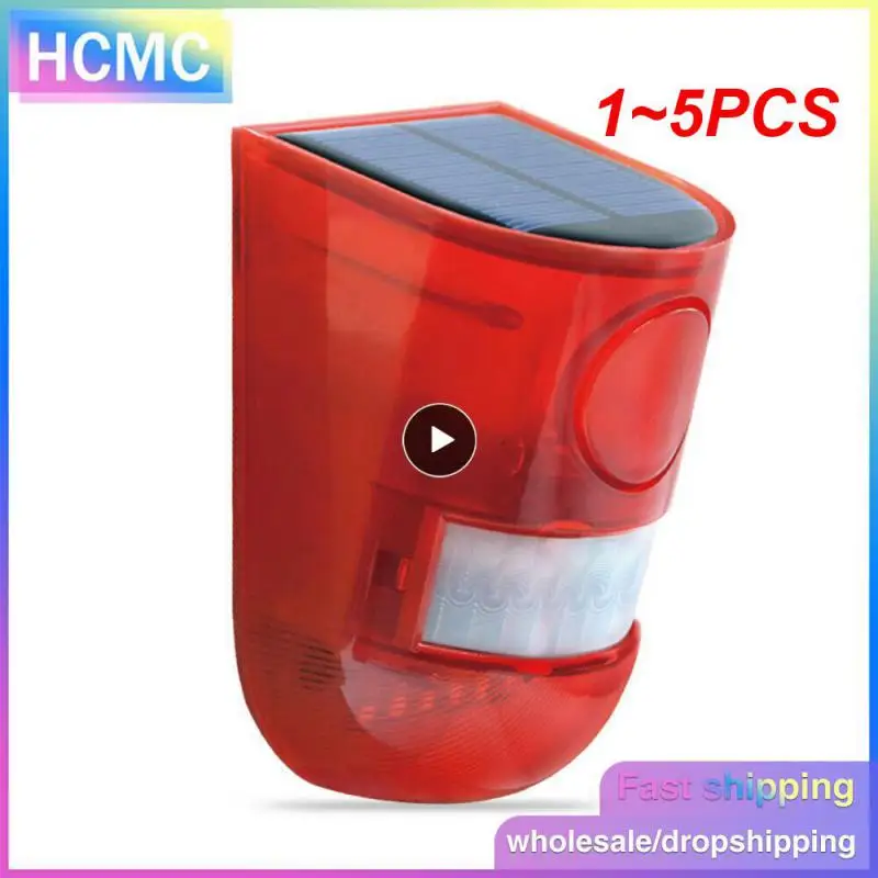 

1~5PCS Solar Alarm Light Wireless IP65 Motion Sensor Outdoor Garden Security Lamp Stroboscope Strobe Light LED Light Warning