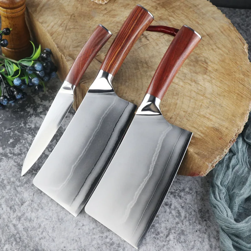 

Beautiful Knife With Patterns 9 Layers 10Cr15MoV Damascus Steel Kitchen Knives Utility Slicing Cleaver Chopper Hot Knife Cutter
