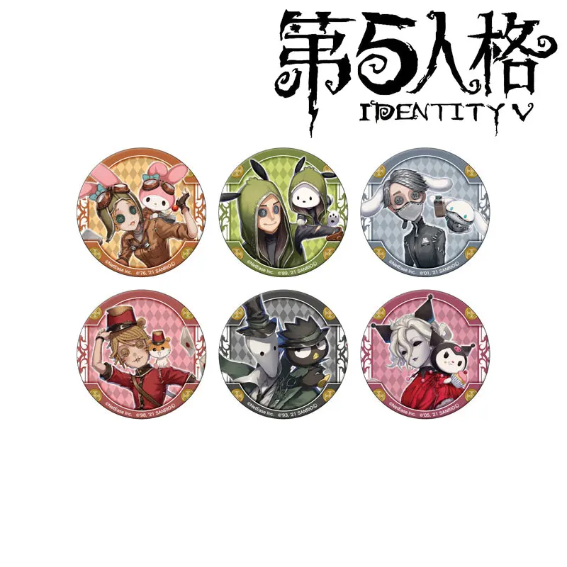 

6pcs/1lot Identity V Figure 510 Metal Badges Round Brooch Pin Bedge Gifts Kids Toy