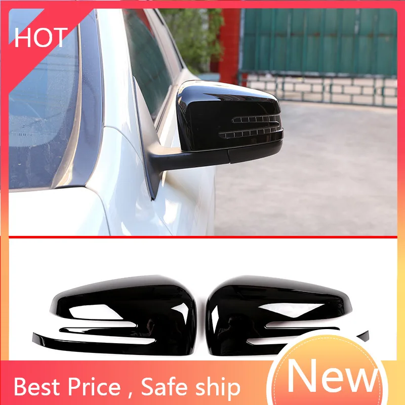 

2 шт., глянцевая черная крышка для зеркала заднего вида Mercedes Benz A B C E GLA Class W204 W212, автомобильные аксессуары из АБС-пластика