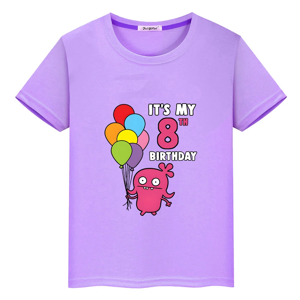 

Ugly Dolls 8th Kawaii T-shirt Boys and Girls Casual Summer Tee-shirt 100% Cotton High Quality Tshirt Comfortable Cartoon Shirts