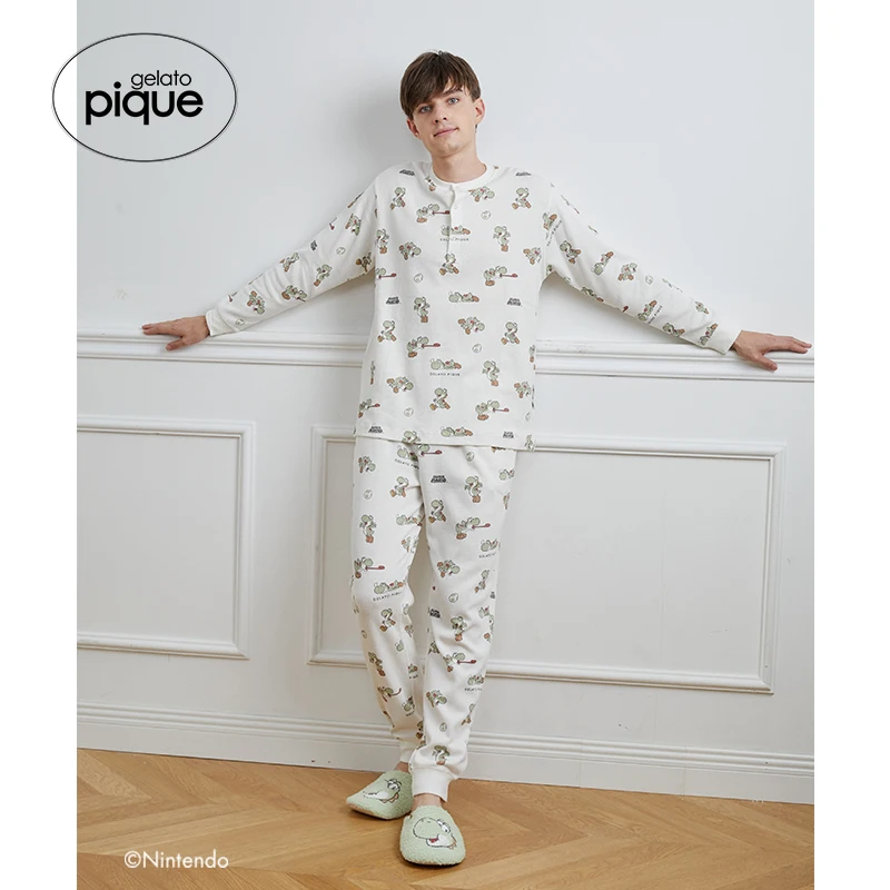 Home wear Gelato Pique Men Pajama  Cotton Couple Pajamas