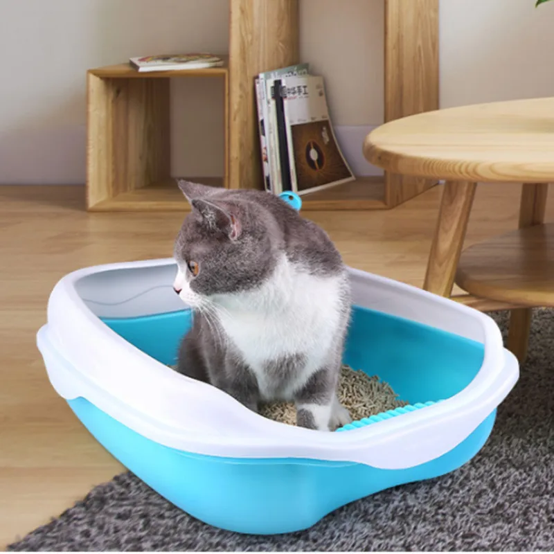 

Утолщенный кошачий Туалет, полузакрытый туалет, лоток для кошачьего туалета с защитой от брызг, туалет для кошек, разделительный дизайн, тов...