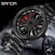 Men Fashion Hot Sell Car Rim Wristwatch 360 Degree Rotating Wheel Rim Dial Watches Stainless Steel Waterproof Sport Quartz Clock Other Image