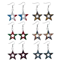 korean fashion small fresh hand made acrylic five pointed star pendant earrings for women jewelry accessories gifts