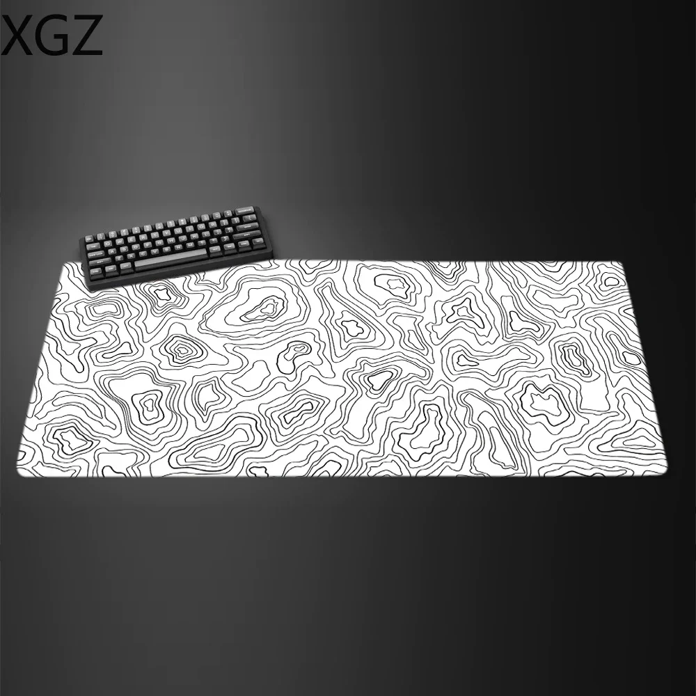 XL XXL new black and white contour gaming mouse pad keyboard desk anti-slip fine seaming suitable for office home use