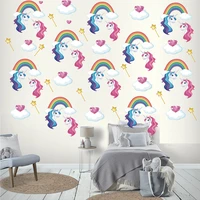 rainbow cloud unicorn cartoon environmental protection wall stickers childrens room bedroom decoration