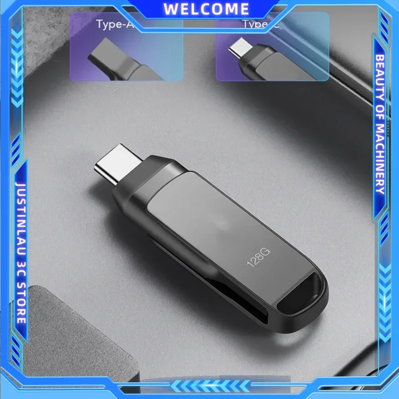 Металлический флэш-накопитель USB 3 1 256 ГБ бесплатный брелок для ключей карта