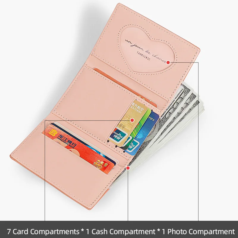 New Leaf-shaped Buckle Design Small Wallet Women PU Leather Coin Pures Ladies Brand Short Card Holder Mini Clutch Purses Female |