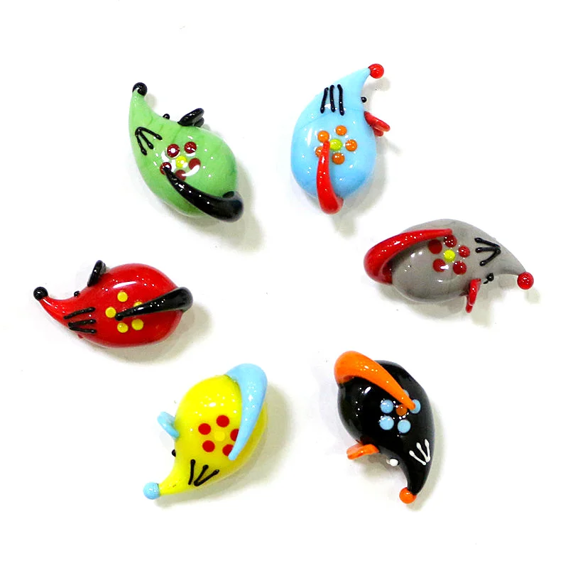 

Colorful Cute Glass Mouse Mini Figurines Ornaments Cartoon Animal Tiny Rat Statue Home Desk Kid's Room Fairy Garden Kawaii Decor