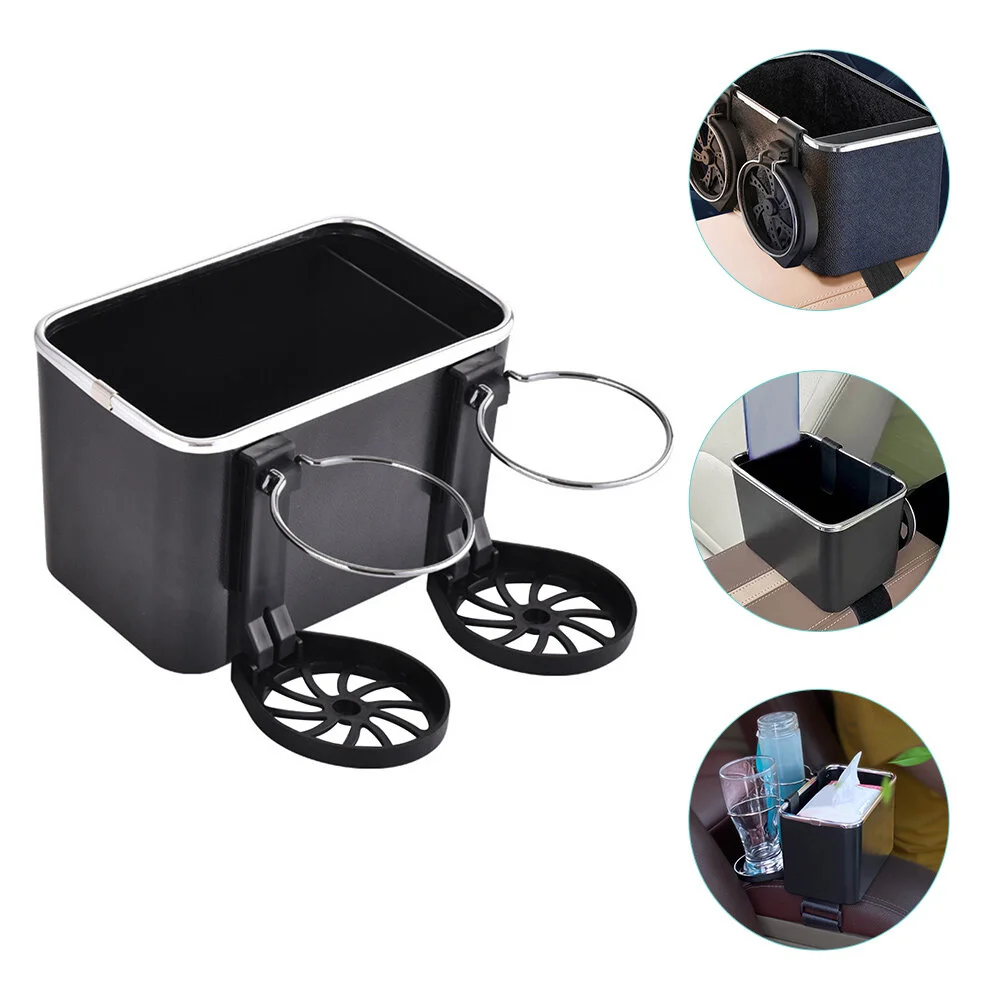 

Car Armrest Box Tissue Holder Backseat Cup Paper Towel Dual Expander Abs Storage