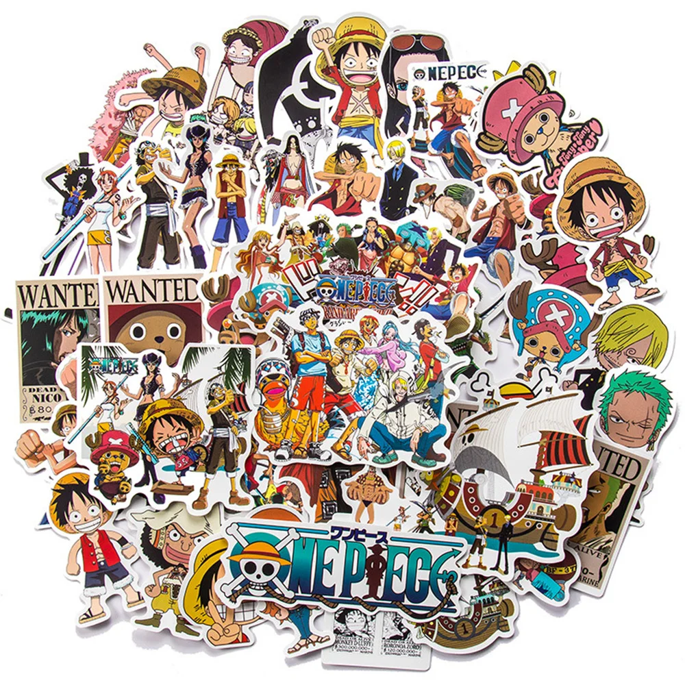 

10/30/50PCS Cartoon Pirate King Personalized Sticker Trolley Case Cute Waterproof Refrigerator Stationery Box Graffiti Wholesale