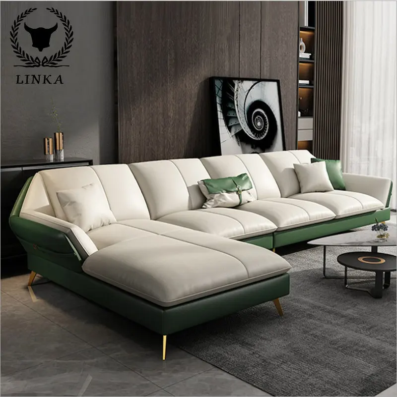 

Роскошный дизайнерский современный кожаный диван в итальянском стиле, современные кожаные секционные диваны для гостиной