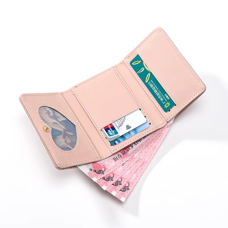 Cute Cartoon Women Short Wallet PU Leather Card Bag Female Folding Purse Small Coin Purse Card Holder Clutch porte monnaie