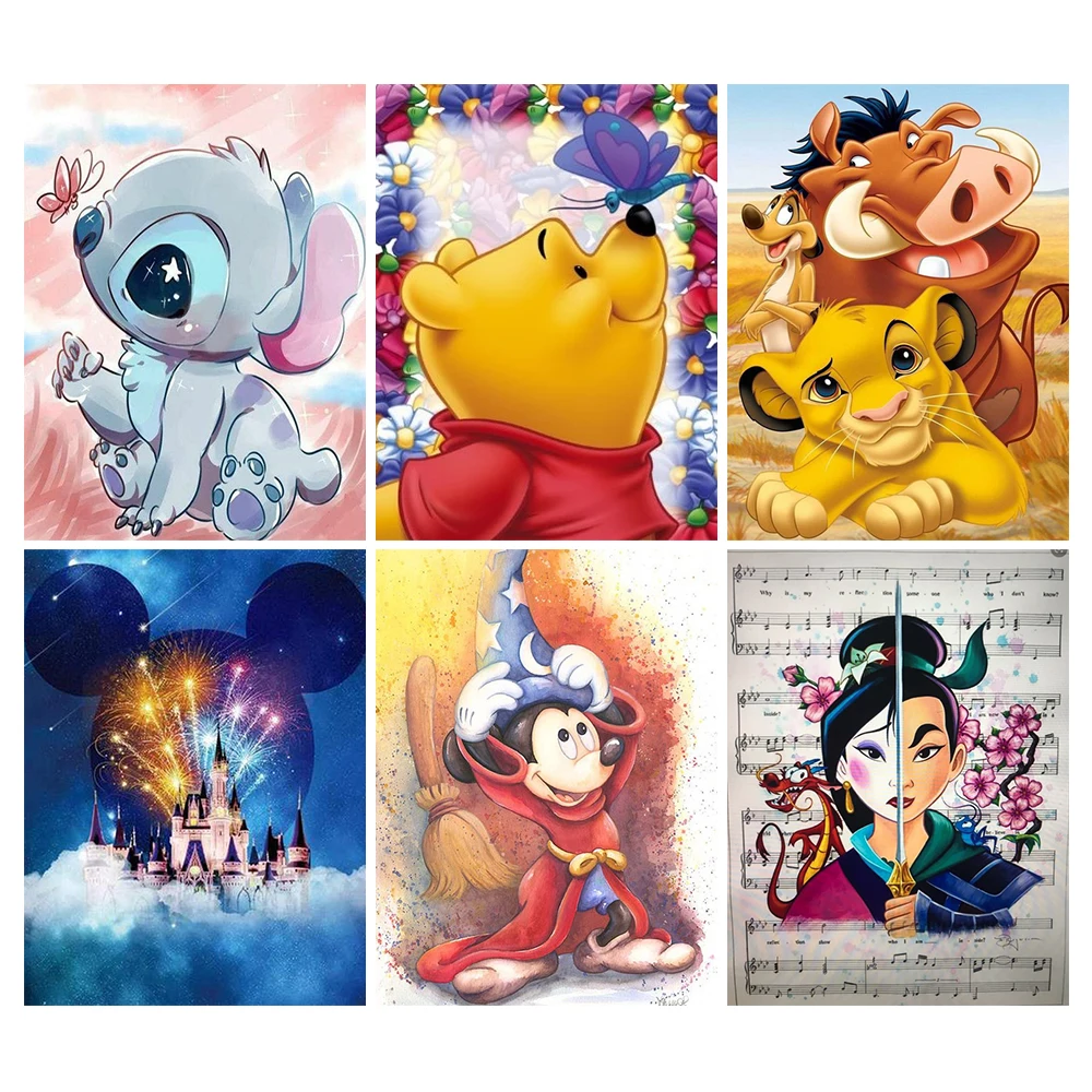 

Алмазная мозаика Disney, плакат с мультяшными персонажами, вышивка крестиком, картина из страз 5d «сделай сам», мультяшный Декор для дома